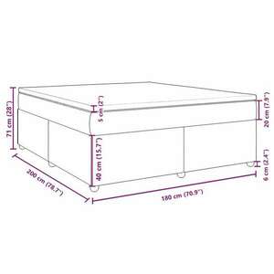 vidaXL tópszínű szövet rugós ágy matraccal 180 x 200 cm kép