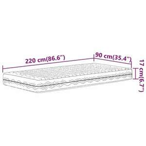 vidaXL fehér H2/H3 keménységű habmatrac 90 x 220 cm kép