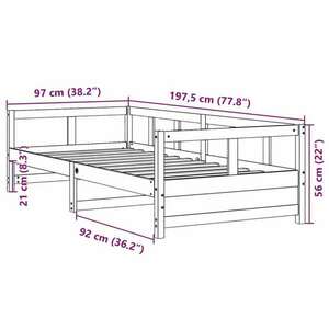 vidaXL viaszbarna tömör fenyőfa kanapéágy 90 x 190 cm kép