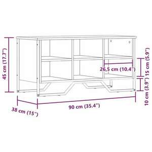 vidaXL barna tölgy színű szerelt fa cipőszekrény 90 x 38 x 45, 5 cm kép