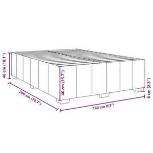 vidaXL sötétszürke szövet ágykeret matrac nélkül 160 x 200 cm kép