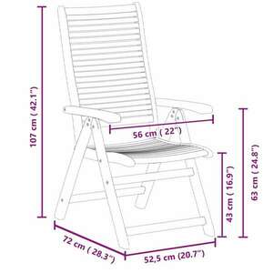 vidaXL 4 db tömör akácfa dönthető kerti szék 56 x 72 x 107 cm kép