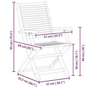 vidaXL 6 db összecsukható tömör akácfa kerti szék 57x66x95 cm kép