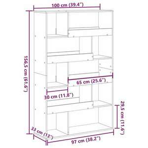 vidaXL fehér szerelt fa térelválasztó 100 x 33 x 156, 5 cm kép