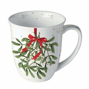 AMB.38418860 Mistletoe with bow white porcelánbögre 0, 4l kép