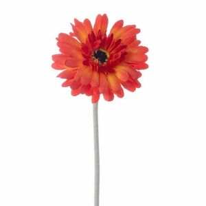 Gerbera selyemvirág szál, magasság: 55cm, virágfej átmérő: 10cm - Narancssárga kép