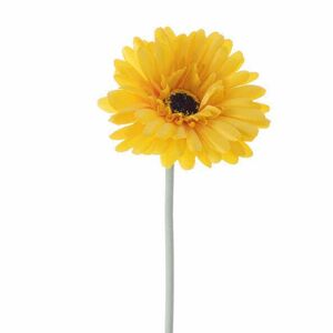 Gerbera selyemvirág szál, magasság: 55cm, virágfej átmérő: 10cm - Citromsárga kép