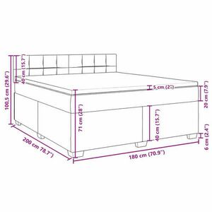 vidaXL sötétszürke bársony rugós ágy matraccal 180x200 cm kép