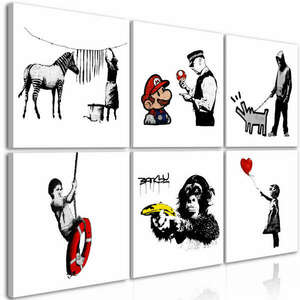 Banksy stílus (6 rész) 120x80 - vászonkép kép