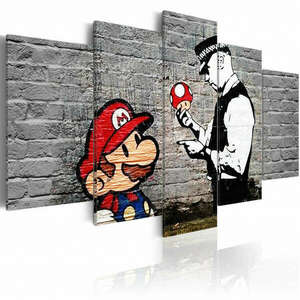 Super Mario Mushroom Cop (Banksy) 225x112, 5 - vászonkép kép