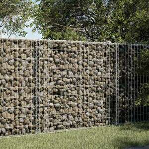 vidaXL horganyzott vas gabion kosár fedéllel 150 x 100 x 100 cm kép