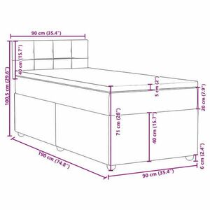 vidaXL sötétszürke szövet rugós ágy matraccal 90x190 cm kép