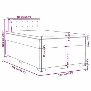 vidaXL fehér műbőr rugós ágy matraccal 120x190 cm kép