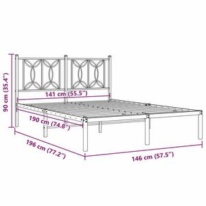 vidaXL fehér fém fejtámla 140 cm kép