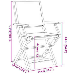 vidaXL 8 db tópszínű szövet és tömör fa összecsukható kerti szék kép
