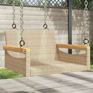 vidaXL bézs polyrattan hintapad 63 x 62 x 40 cm kép