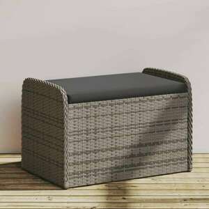 vidaXL szürke polyrattan tárolópad párnával 80 x 51 x 52 cm kép