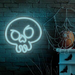 Neon plexi LED lámpa, Graffiti Skull, falra akasztható, türkiz, Forever Light FPNE15 kép