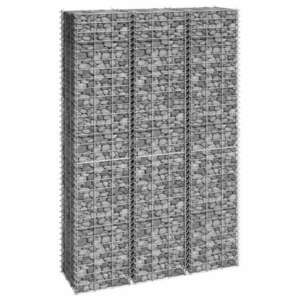 vidaXL 3 db vas gabion magaságyás 30 x 30 x 150 cm kép