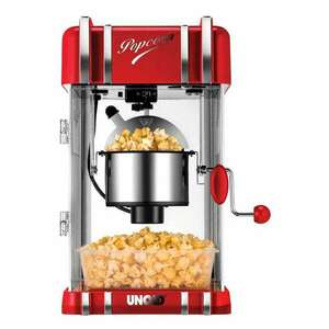 Unold 48535 300 W, 2 kapcsoló inox-piros-átlátszó retro popcorn készítő kép