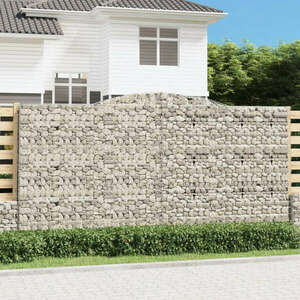 vidaXL 2 db íves horganyzott vas gabion kosár 400x30x200/220 cm kép