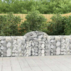 vidaXL 9 db íves horganyzott vas gabion kosár 200x30x80/100 cm kép