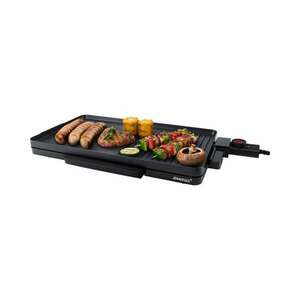 Elektromos BBQ tűzhely Steba Germany, főzőfelület 48, 5 x 26 cm, sima és bordázott lap, termosztát, melegen tart, zsírmentes főzés, gyors melegítés, könnyen tisztítható, fekete kép