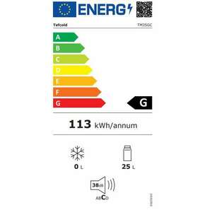 TEFCOLD minibár hűtőszekrény, TM35GC, H 50, 5 cm, űrtartalom 24 liter, ideális HoReCához, iroda, lakókocsi, LED belső világítás, állítható hőmérséklet 5-14°C, üvegajtó, 1 állítható polc, rendk kép