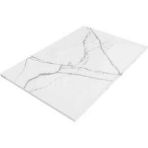 HD Marco White Marble 100x80 SMC kompozit magasított szögletes kőhatású zuhanytálca, 12 cm magas, szifon nélkül kép