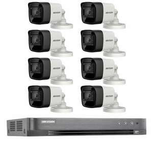 Hikvision 8 kamera 4 az 1-ben megfigyelő rendszer, 8MP IR 30m, 8 csatornás DVR 8MP, 4K kép