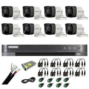 Hikvision kültéri felügyeleti rendszer 8 MP, 4 az 1-ben, IR 30m, 8 csatornás 4K 8MP DVR, tartozékok kép