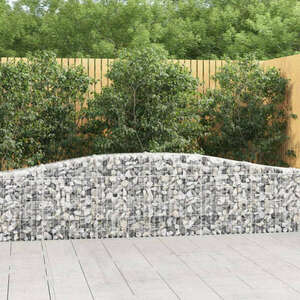 vidaXL 4 db íves horganyzott vas gabion kosár 400x30x60/80 cm kép