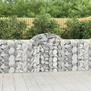 vidaXL 9 db íves horganyzott vas gabion kosár 200x30x100/120 cm kép