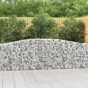 vidaXL 4 db íves horganyzott vas gabion kosár 400x30x80/100 cm kép