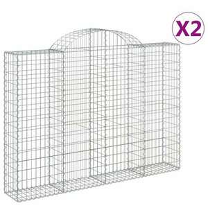 2 db íves horganyzott vas gabion kosár 200x30x140/160 cm kép