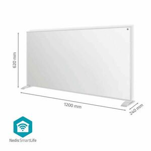 Nedis SmartLife Infravörös fűtőpanel | 700 W | 1 Hőbeállítás | Állítható hőmérséklet | Távirányító | IP44 | Fehér HTIP700WTW kép