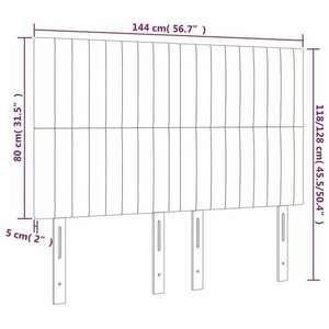 vidaXL 4 db fekete bársony fejtámla 72 x 5 x 78/88 cm kép