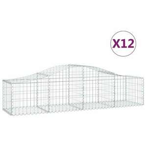 12 db íves horganyzott vas gabion kosár 200x50x40/60 cm kép