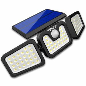 Háromszoros napelemes lámpa 72 Teno® LED, mozgásérzékelő, 3 világítási mód, IP67 védelem, vízálló, kültéri, fekete kép