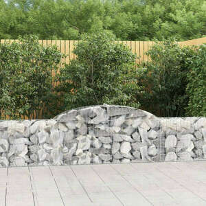 vidaXL 5 db íves horganyzott vas gabion kosár 300x30x60/80 cm kép