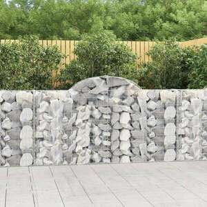 vidaXL 14 db íves horganyzott vas gabion kosár 200x30x100/120 cm kép