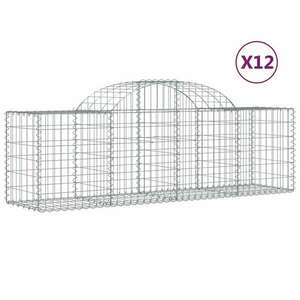 12 db íves horganyzott vas gabion kosár 200x50x60/80 cm kép