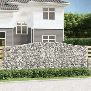 vidaXL 7 db íves horganyzott vas gabion kosár 400x30x140/160 cm kép