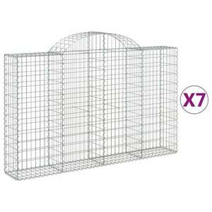 7 db íves horganyzott vas gabion kosár 200x30x120/140 cm kép