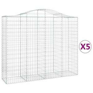 5 db íves horganyzott vas gabion kosár 200x50x160/180 cm kép