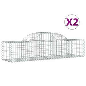 2 db íves horganyzott vas gabion kosár 200x50x40/60 cm kép