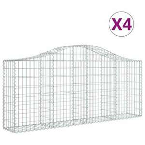 4 db íves horganyzott vas gabion kosár 200x30x80/100 cm kép