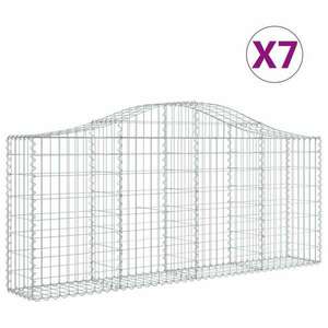 7 db íves horganyzott vas gabion kosár 200x30x80/100 cm kép