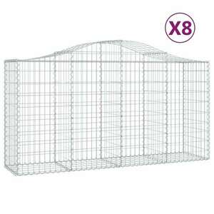 8 db íves horganyzott vas gabion kosár 200 x 50 x 100/120 cm kép