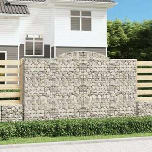 vidaXL 5 db íves horganyzott vas gabion kosár 300x50x180/200 cm kép